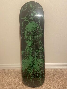 Santa Cruz Skateboards Black & Neon Green Horror Graphic Deck